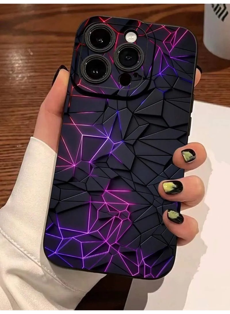 شي إن جراب هاتف بتصميم هندسي خطي تجريدي واقي بالكامل مضاد للصدمات ومقاومة للسقوط  متوافق مع ايفون ١٦ بروماكس - Image 1