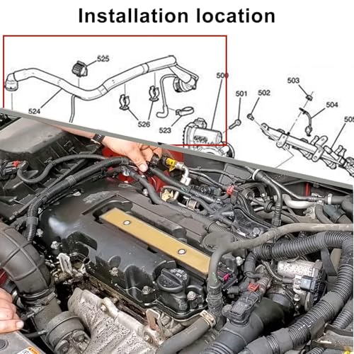 Koxuyim PCV Valve Tubing for 2011-2020 Chevrolet Sonic Trax Cruze, 25193343, Black, High Temperature Plastic/Metal, 0.465 inches, Automotive Part - Image 3