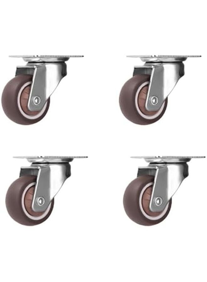 Universal Swivel Casters Heavy Duty 1.5 Inch Silent Wheels With Safety Brake For Furniture - Image 2