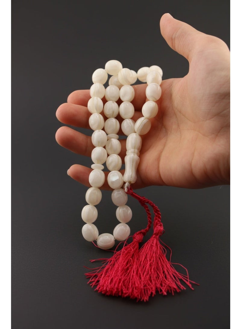 مجموعة كامين white amber rosary - Image 3