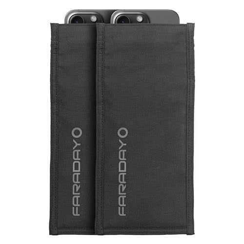 Faraday Defense Faraday Bag Jacket Pro Magnetic Closure Shielding Law Enforcement Military Travel Data Security Privacy AntiTracking AntiHacking Black 2 Pack Phone Vertical - Image 1