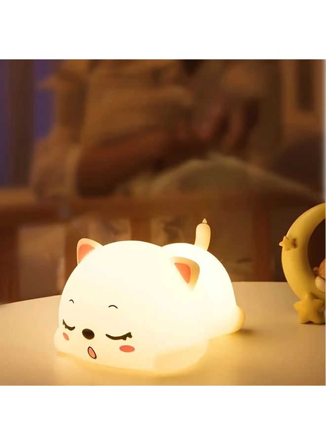 Rechargeable Cute Kitten Night Light Cartoon Cat Doll Child Birthday Gift Toy - Image 1
