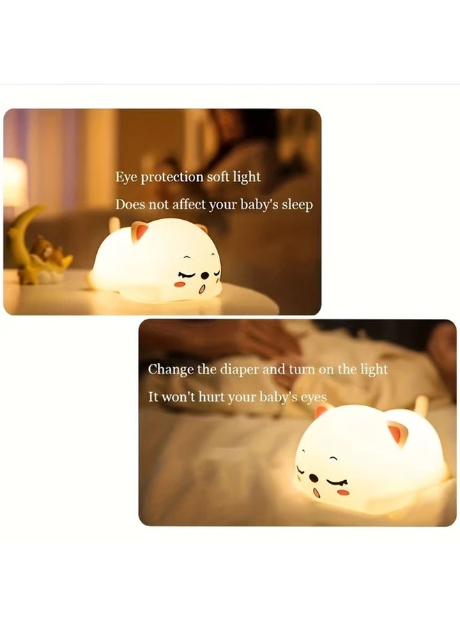 Rechargeable Cute Kitten Night Light Cartoon Cat Doll Child Birthday Gift Toy - Image 5