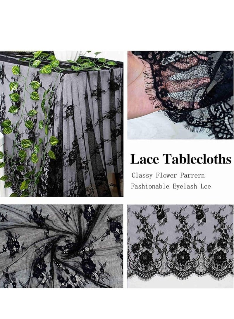 LYNLYN Lace Tablecloth,Tablecloth Lace Fabric 60x120 inches Vintage Lace Overlay for Rectangle Outdoor Party Decoration Classic Tablecloth for Birthday Wedding Decorations - Image 2