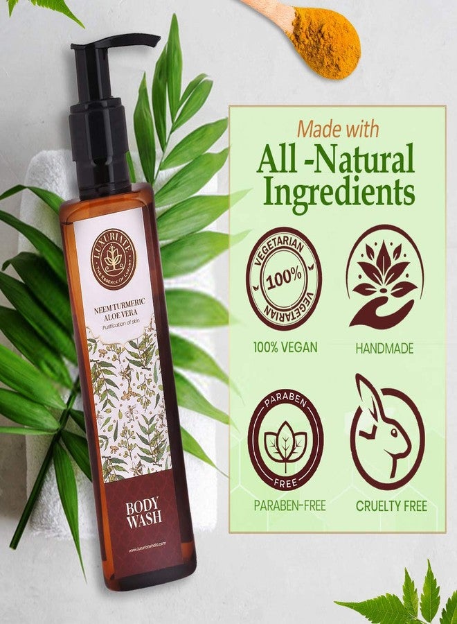 LUXURIATE Neem Turmeric Aloe Vera Body Wash for Purification of Skin | Whole Body Shower Liquid for Men and Women | Organic, Paraben Free - 200 ml - Image 5