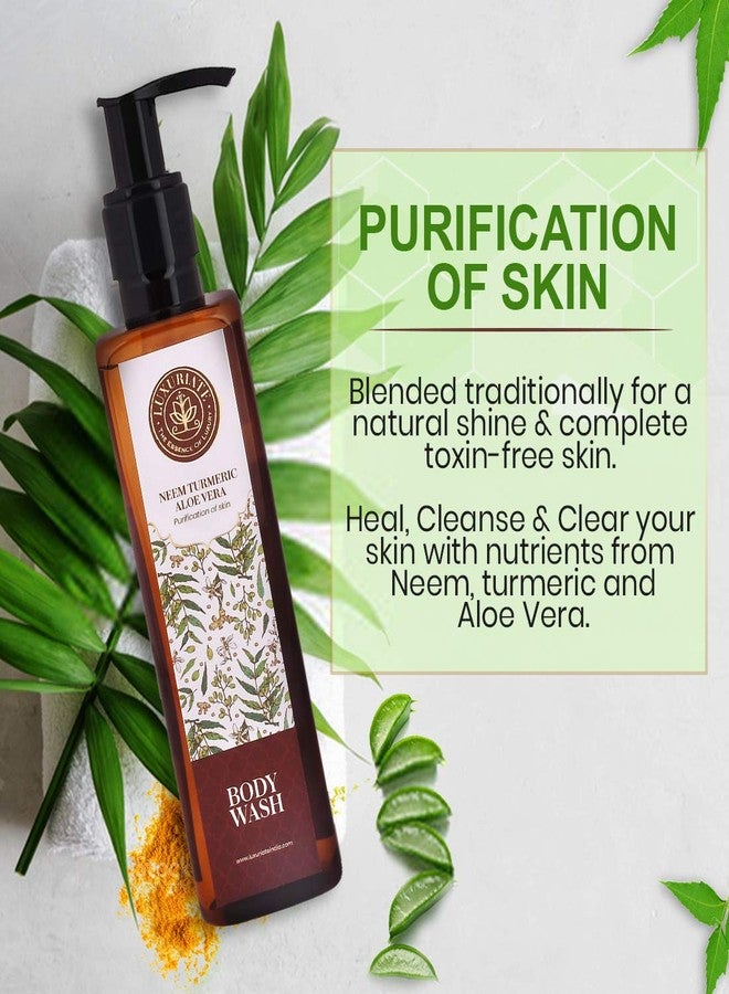 LUXURIATE Neem Turmeric Aloe Vera Body Wash for Purification of Skin | Whole Body Shower Liquid for Men and Women | Organic, Paraben Free - 200 ml - Image 3