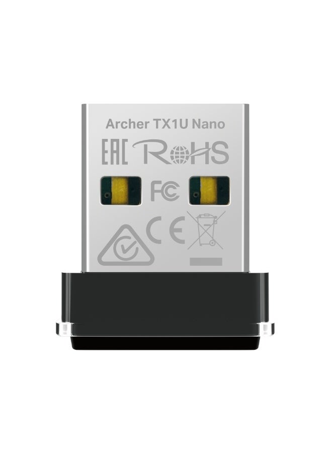 تي بي-لينك تي آي محول واي فاي TP-Link Archer TX1U Nano للكمبيوتر الشخصي، عصا واي فاي 6 AX300، توصيل وتشغيل، حجم نانو، MU-MIMO، وضع نقطة الوصول، متوافق مع أنظمة Windows وLinux  - Image 1
