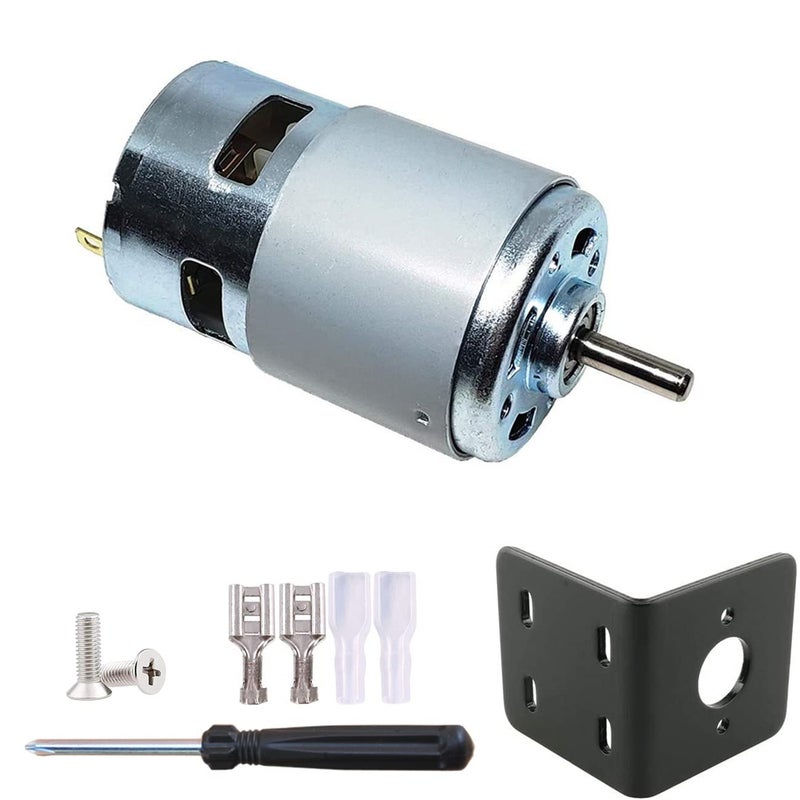 775 DC Motor DC 24V Max 20000RPM Ball Bearing Large Torque High Power Low Noise Gear Motor Electronic Component Motorwith Bracket