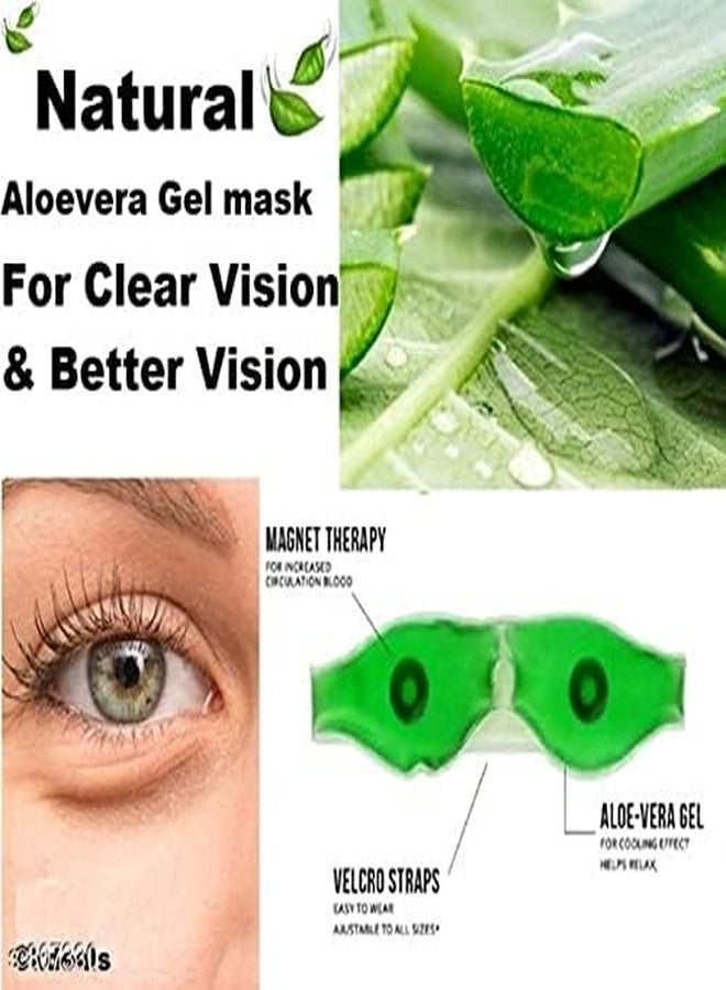 Caltero Aloe Vera Cool Gel Eye Mask Summer Ice Cooling Sleeping Mask for Eye Patches Remove Dark Circles Fatigue Cool Eyes Patch Pads Eye Care (Pack Of 2) - Image 2