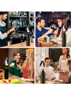 جنرال مهوية النبيذ الكهربائية Pourer - مجموعة دورق النبيذ الكهربائية المحمولة ، صنبور مهوية النبيذ التلقائي مع USB قابلة لإعادة الشحن ، موزع النبيذ الذكي أفضل هدايا النبيذ للمنزل والبار والسفر  - Image 4