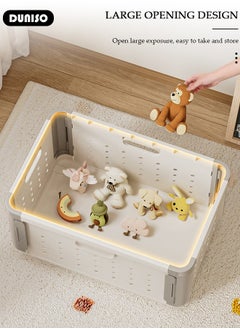 DUNISO Stackable Toy Storage Basket, Children's Toy Storage Box with Handle, Storage Bins with Lids, Folding Clothes Organizer, Portable Dirty Clothes Laundry Hamper for Clothes Toy Storage  - Image 3