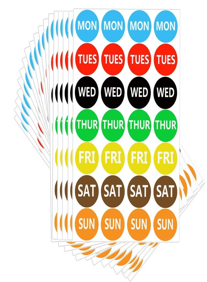 Remarkable 7 Days of The Week Labels Color Coding Dot Round Self Adhesive Stickers,1inch Round Dot Stickers-Mon,Tue,Wed,Thurs,Fri,Sat Sun-Food Rotation Labels(500 Pcs) - Image 1