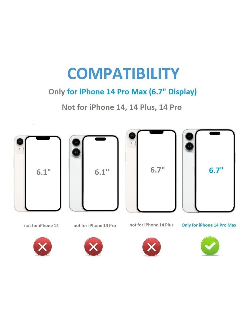 كابتن تيك Wallet Case for iPhone 14 Pro Max Case with Card Holder, Fine Hole Camera Protect, Drop Protection, Wallet Phone Case Flip Leather Cover Men Women - Image 2