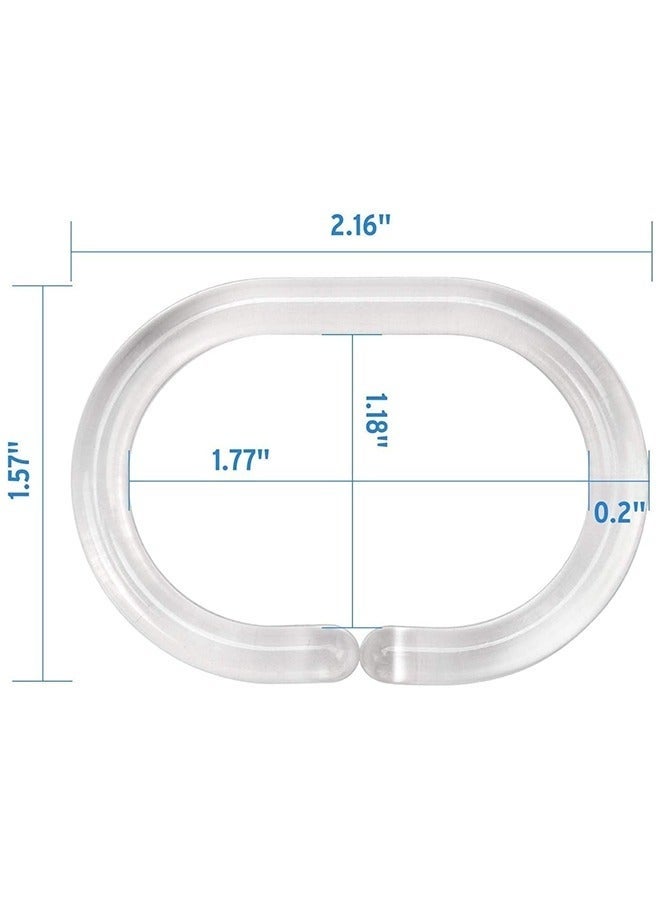 كيلا 24 قطعة من حلقات ستارة الحمام، خطافات ستارة الحمام، خطافات دش على شكل حرف C لستارة الحمام، خطافات ستارة دش شفافة للحمام - Image 5