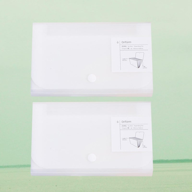 2Pcs Portable White Accordion File Folder Multilayer Document Organizer for Students Office Filing - Image 5