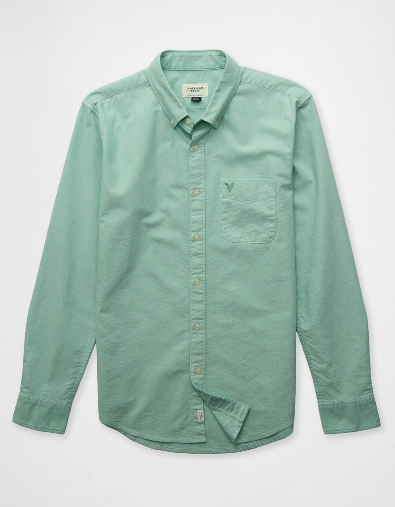 American Eagle AE Slim Fit Everyday Oxford Button-Up Shirt - Image 3