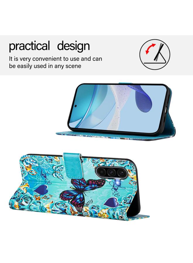 اس-توب جراب لهاتف Samsung Galaxy A56 5G بنمط رسم ملون من الجلد المنسوج البسيط - Image 4