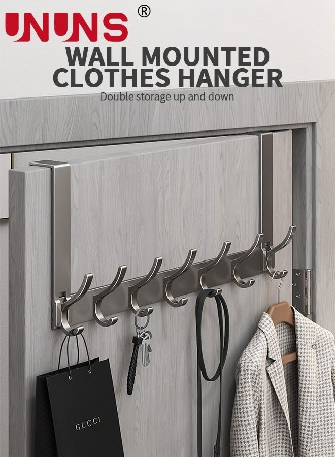 Bukela Over The Door Hooks,7 Hook Sturdy Door Hanger,Heavy Duty Easy to Install, for Bathroom,Bedroom,Kitchen,Hanging Towels,Coats - Image 2