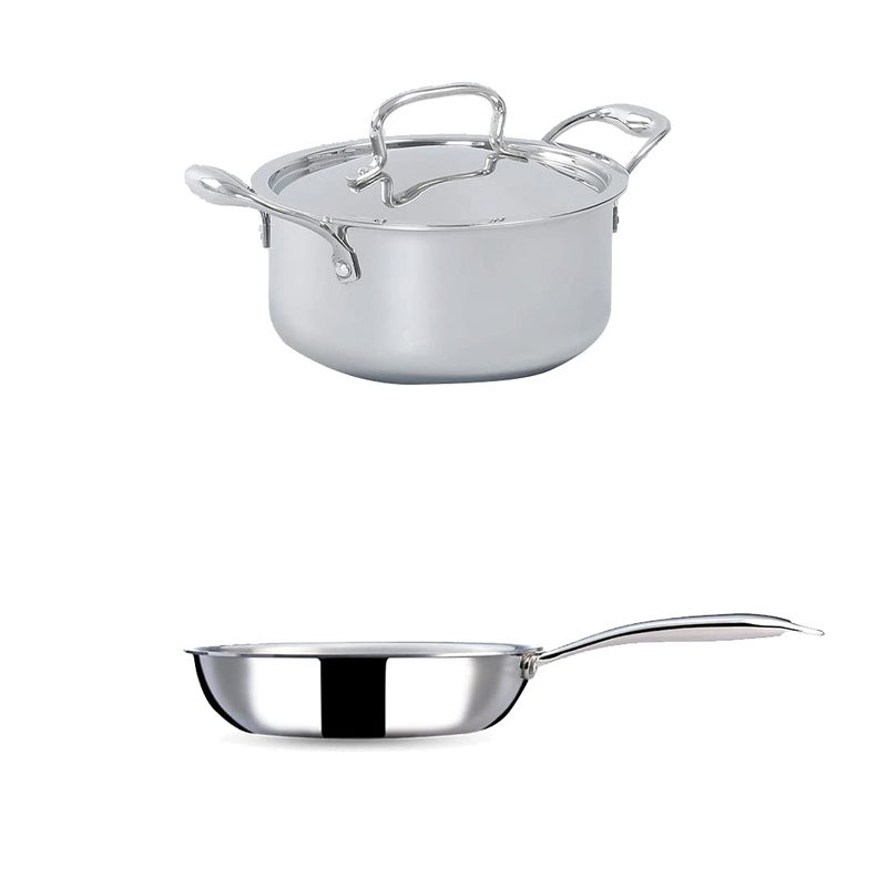 Wonderchef Combo Offer Nigella Triply Casserole with SS Lid 24 Cm and Nigella Triply Fry Pan 24 Cm - Image 1