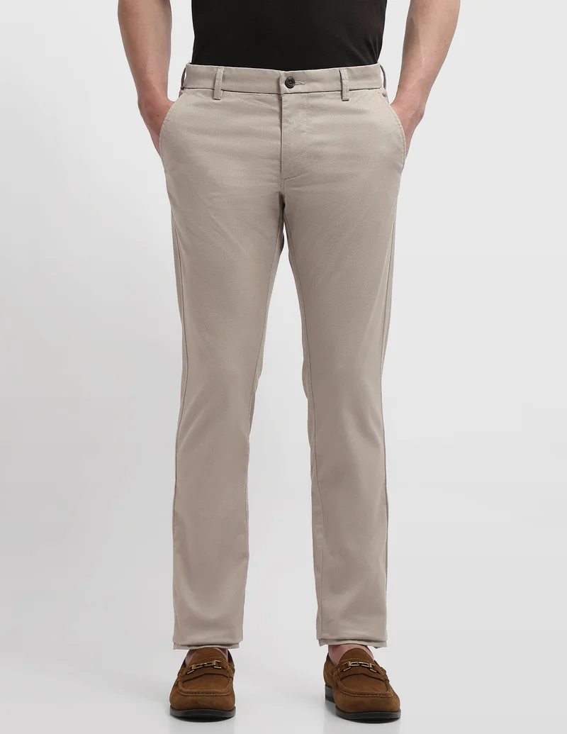 Arrow Beige Bronson Slim Fit Art On Chinos for Men | Best Price UAE