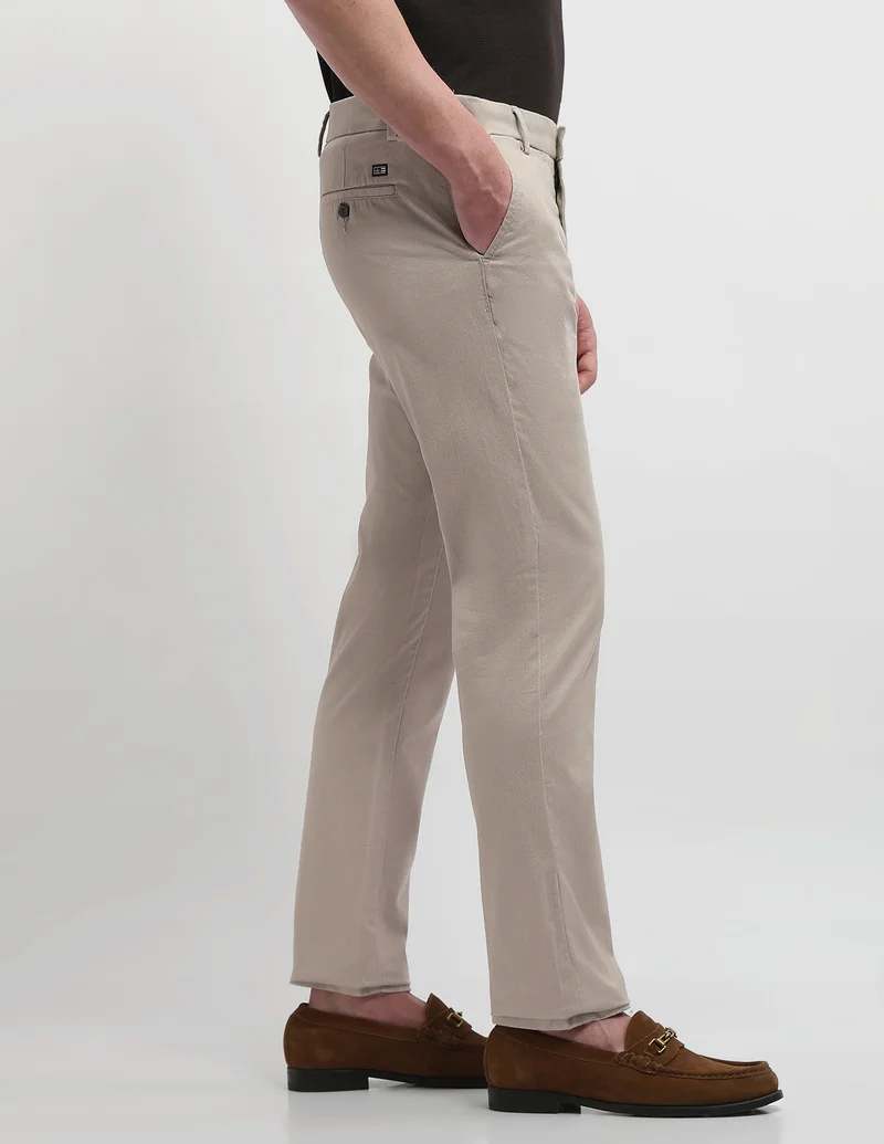 Arrow Beige Bronson Slim Fit Art On Chinos for Men | Best Price UAE