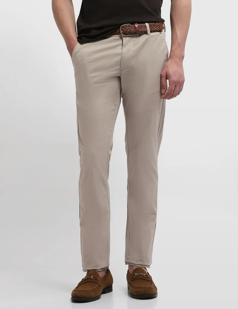 Arrow Beige Bronson Slim Fit Art On Chinos for Men | Best Price UAE