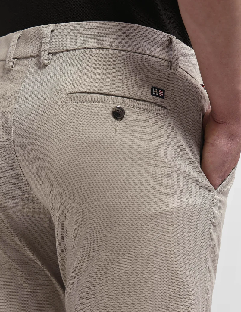 Arrow Beige Bronson Slim Fit Art On Chinos for Men | Best Price UAE