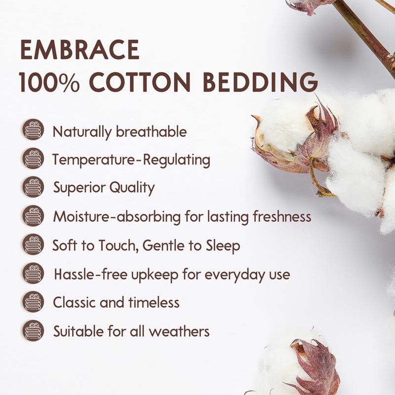 Color Sense COLOR SENSE Serenity Cotton Double Bedsheet Set Oeko Tex Certified 1 Double Premium Cotton Bedsheet 2 Pillow Covers Breathable AntiWrinkle 200 TC 88x100CM Ethnic Print Purple White  - Image 4