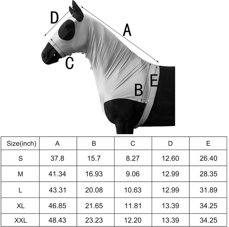 Leberna Horse Stretch Hood Without Ears Snug Fitting Hood with Zip Closure Covers Face, Shoulders, Mane, Chest and Withers Perfect for Show/Event Preparation Various size alternatives - Image 5