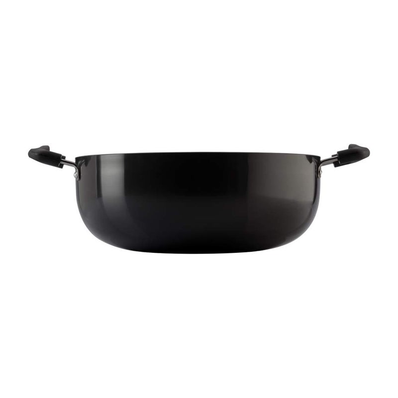 VINOD Vinod Black Pearl Hard Anodised Non Stick Deep Kadhai with Glass Lid 16 LTR 18 cm 325mm Thickness kadai for Cooking Metal Spoon Friendly 2 Year Warranty  - Image 5