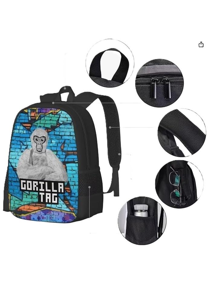 general Rekar Novelty Game Backpack Gorilla Tag Backpack Travel Laptop Backpack Cute Monkey Backpack Casual Daypack Game Fan Gift - Image 2
