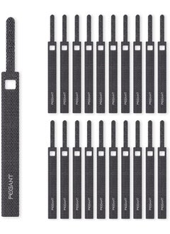 PEGANT 20Pcs Reusable Velcro Fastening Cable Management Straps Wire Ties Hook And Loop Adjustable Fastening Cord Organizer For Tidy Electronics Accessories  - Image 1
