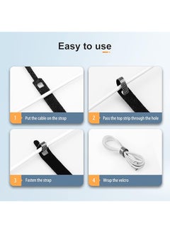 PEGANT 20Pcs Reusable Velcro Fastening Cable Management Straps Wire Ties Hook And Loop Adjustable Fastening Cord Organizer For Tidy Electronics Accessories  - Image 5