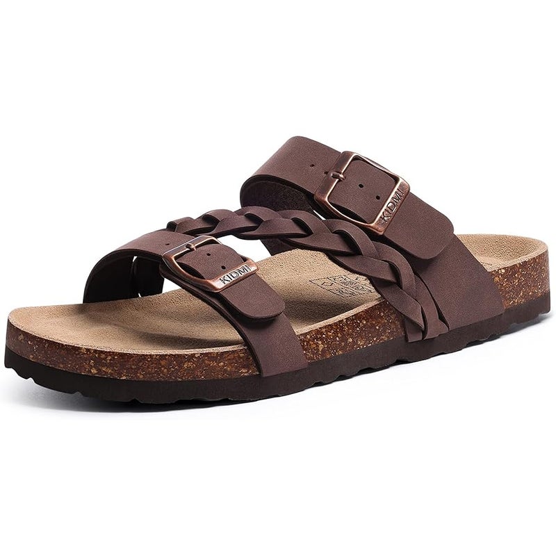 KIDMI Women's Cork Footbed Sandals with Arch Support Comfortable Slip-On Slide Sandals With Adjustable Buckle for Summer - Image 1