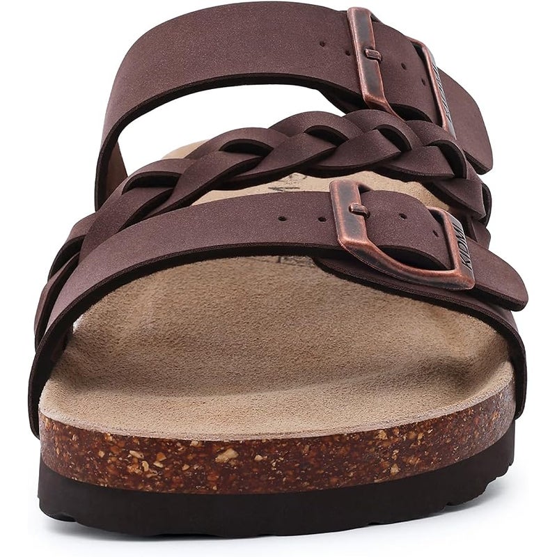 KIDMI Women's Cork Footbed Sandals with Arch Support Comfortable Slip-On Slide Sandals With Adjustable Buckle for Summer - Image 5