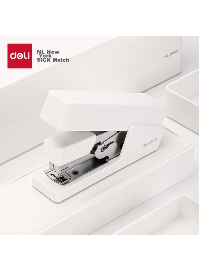 Nusign Low-force Stapler, Patented Easy-press Design, German Creative Desktop Stapler, Office Supplies, 12# Staples, Ivory White Ns081 - Image 1