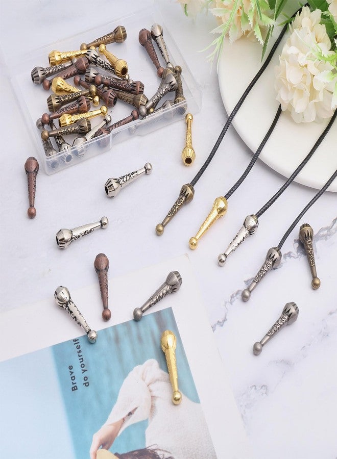 CHGCRAFT 40Pcs 5 Colors Bolo Tie Tips Replacement End Charms Alloy Cord End for Bolo Tie Making Fashion Findings for Neckalce DIY Crafts Clothes Decor - Image 4