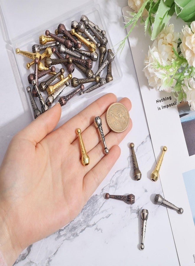 CHGCRAFT 40Pcs 5 Colors Bolo Tie Tips Replacement End Charms Alloy Cord End for Bolo Tie Making Fashion Findings for Neckalce DIY Crafts Clothes Decor - Image 3