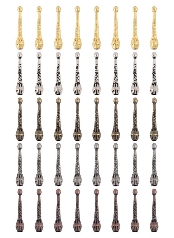 CHGCRAFT 40Pcs 5 Colors Bolo Tie Tips Replacement End Charms Alloy Cord End for Bolo Tie Making Fashion Findings for Neckalce DIY Crafts Clothes Decor - Image 1