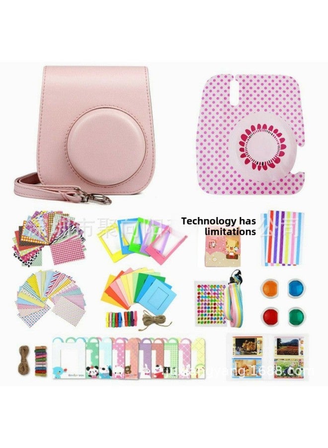 Generic PALLOVER CAMERA Instax Mini 11 ACCESSORIES SET 13-in -1 Album Photo Frame Sticker Filter Shoulder Strap-Color:Sakura Powder  - Image 1