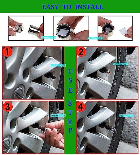 YUERWOVER 4 Pack LED Bike Wheel Lights Car Tire Valve Stems Caps Bicycle Motorcycle Waterproof Tyre Spoke Flash Light Cool Reflector Accessories for Men Women Kids (Colorful) - Image 5