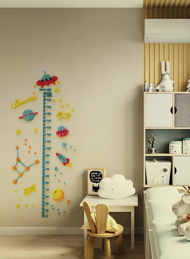 BEIRUI ملصقات جدارية ثلاثية الأبعاد لقياس طول الأطفال، ملصقات جدارية أكريليك ثلاثية الأبعاد، أنماط كرتونية لطيفة، ديكور غرفة الأطفال، ورق جدران لقياس الطول - Image 4