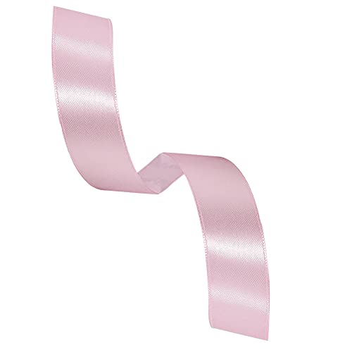 HLOMVE Solid Color Pink Satin Ribbon, 1 Inches x 25 Yards Fabric Satin Ribbon for Gift Wrapping, Crafts, Hair Bows Making, Wreath, Wedding Party Decoration and Other Sewing Projects - Image 2