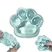 Chicooan Large Cat Paw Taba Squishy Squeeze Toys 5inch Green Cute Fufu Squishy Sensory Stress Relief Fidget Toys for Party Favors Sensory Anxiety Toys for Adults Transparent Green - Image 2