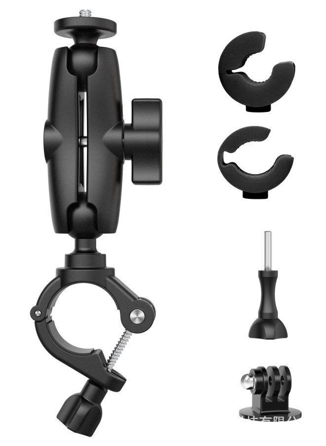 Generic Staring Bracket 25mm Ball Head Motorcycle Outdoor Riding Car Suction Cup Fixed Bracket Shooting Mobile Phone Bracket-Color:Extended Handlebar Clip  - Image 1