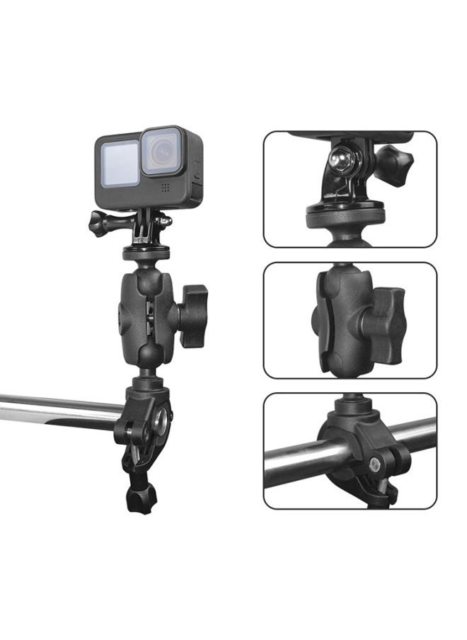 Generic Staring Bracket 25mm Ball Head Motorcycle Outdoor Riding Car Suction Cup Fixed Bracket Shooting Mobile Phone Bracket-Color:Extended Handlebar Clip  - Image 4