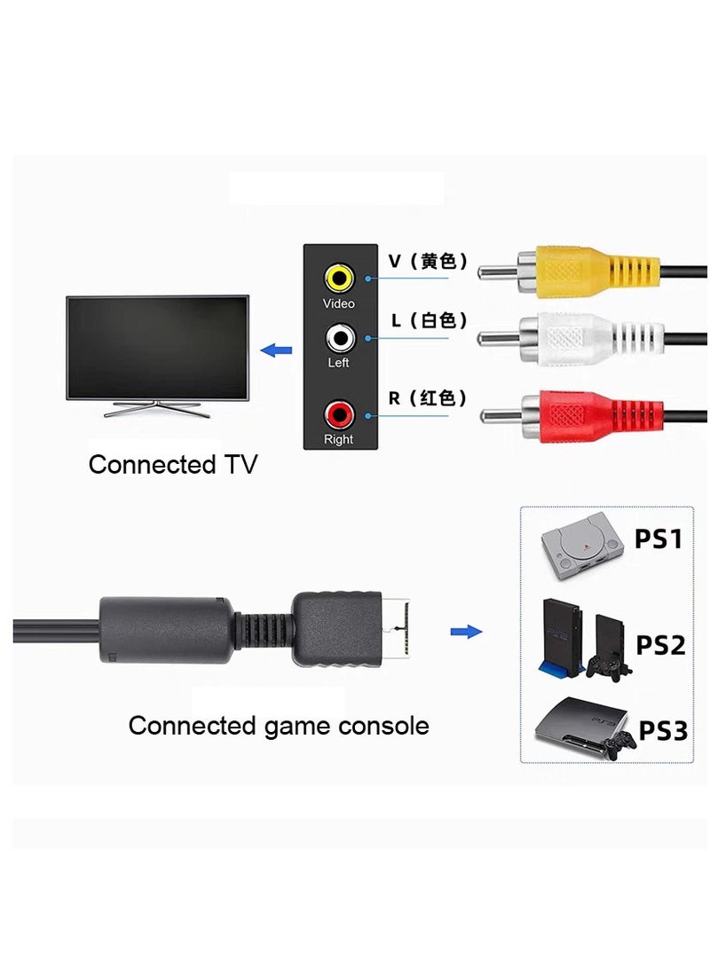 PS2 PS3 AV Audio Video Cable Cord , AV to RCA Cord for PS2/PSX/PS3 Slim  - Image 2