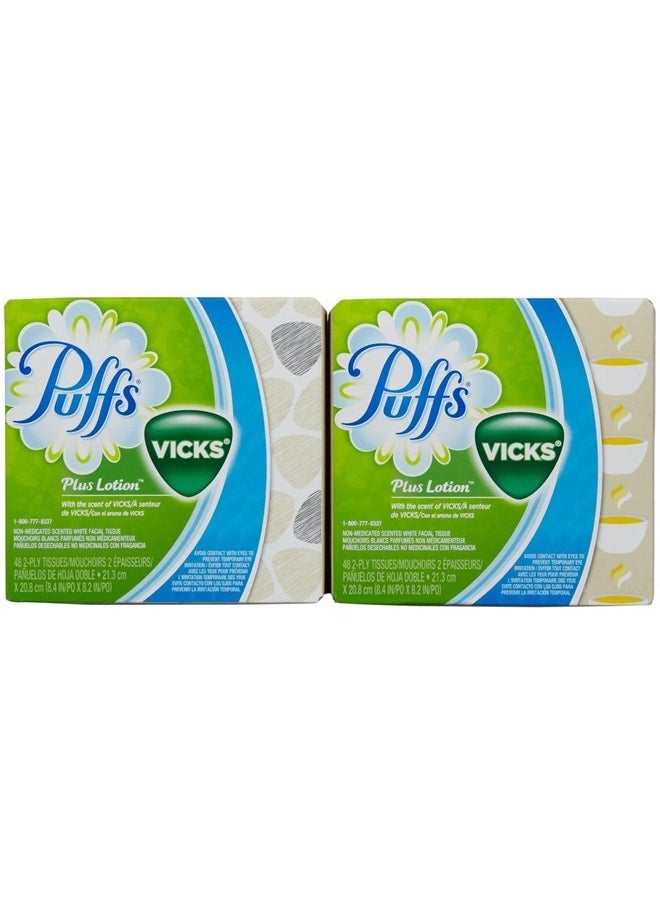 Puffs Plus Lotion Facial Tissues with scent of Vicks - 48 ct - 2 pk 