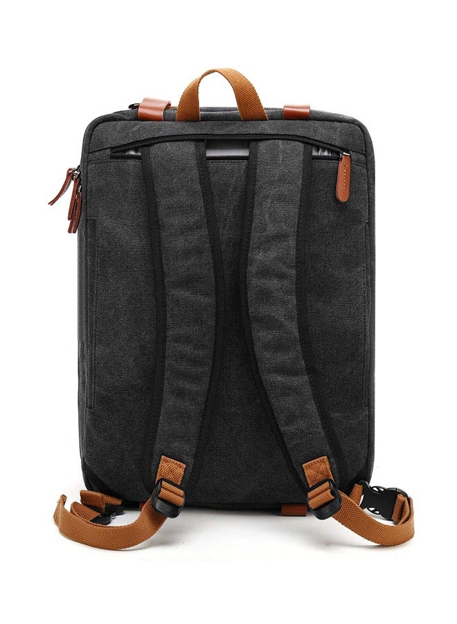 كول بيل أجهزة الكمبيوتر المحمولة للرجال والنساء حقيبة الظهر القابلة للتحويل حقيبة الكتف الرسول حقيبة الكمبيوتر المحمول حقيبة اليد حقيبة الأعمال متعددة الوظائف حقيبة السفر حقيبة قماش مناسبة لـ 17.3 بوصة (أسود) - Image 2