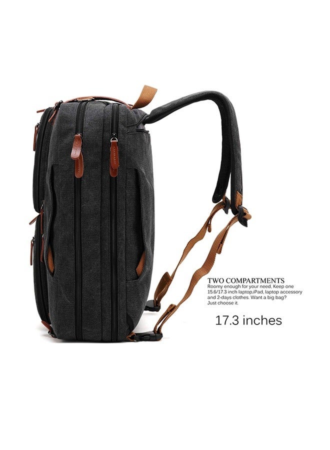 كول بيل أجهزة الكمبيوتر المحمولة للرجال والنساء حقيبة الظهر القابلة للتحويل حقيبة الكتف الرسول حقيبة الكمبيوتر المحمول حقيبة اليد حقيبة الأعمال متعددة الوظائف حقيبة السفر حقيبة قماش مناسبة لـ 17.3 بوصة (أسود) - Image 4